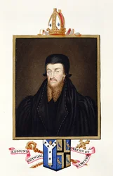 Porträt von Edmund Grindal (ca. 1519-83), Erzbischof von Canterbury aus 